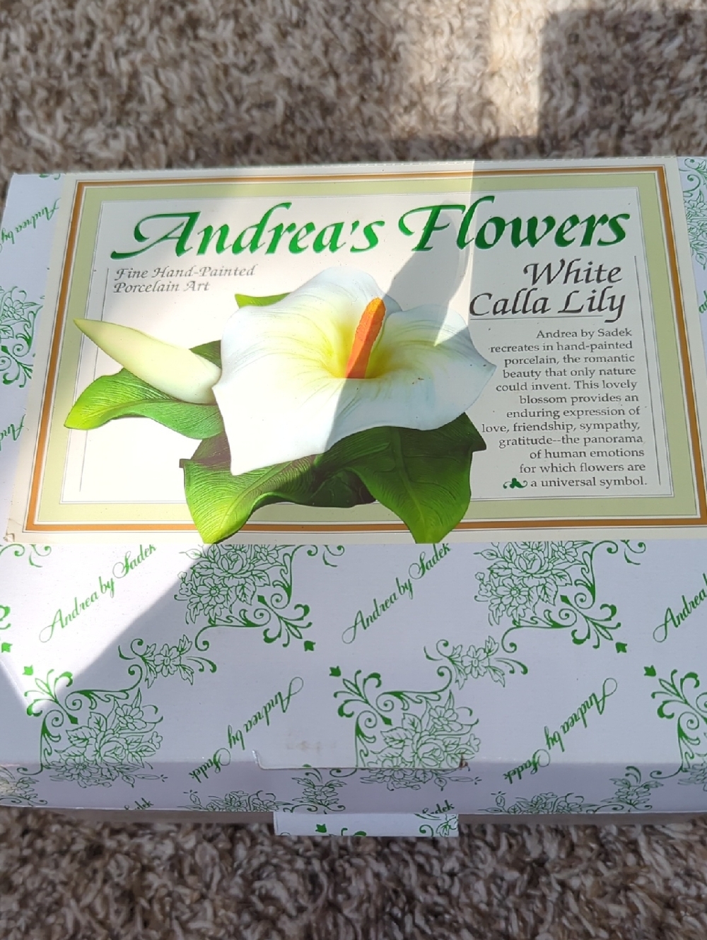 Andrea By Sadek White Calla Lily Porcelain Flower Accent